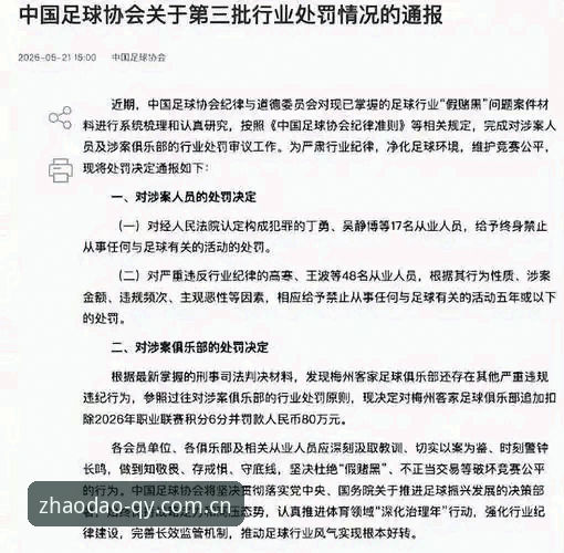 qy千亿体育深度评测：中国足协第三批禁足名单事件全面解读